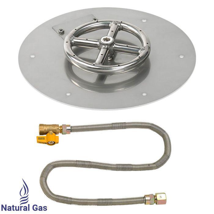 American Fire Glass 12" Round Flat Pan Match Light Fire Pit Burner Kit