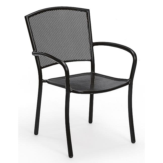 Woodard Cafe Series Albion Stacking Iron Dining Armchair