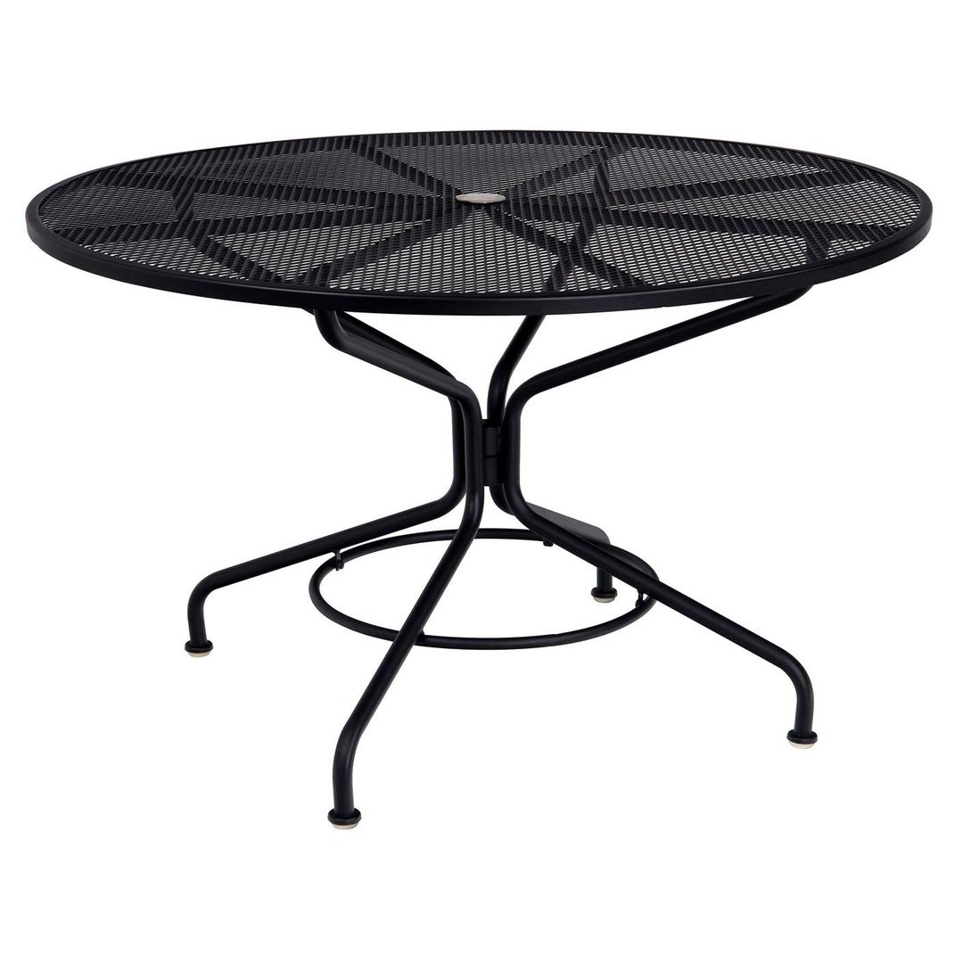 Woodard Cafe Series 48" Iron Mesh Top Round Dining Table