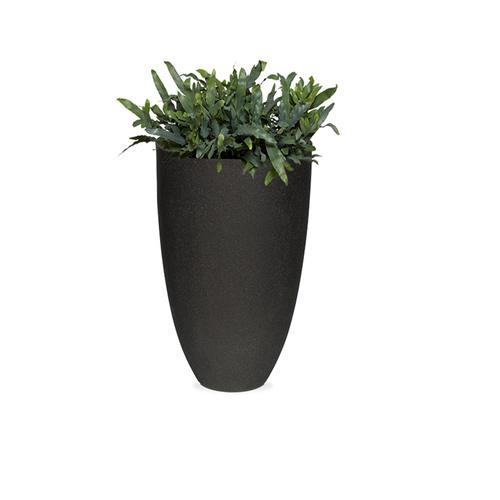Capi Urban Smooth 10" Elegant Low Vase Planter Pot - Black