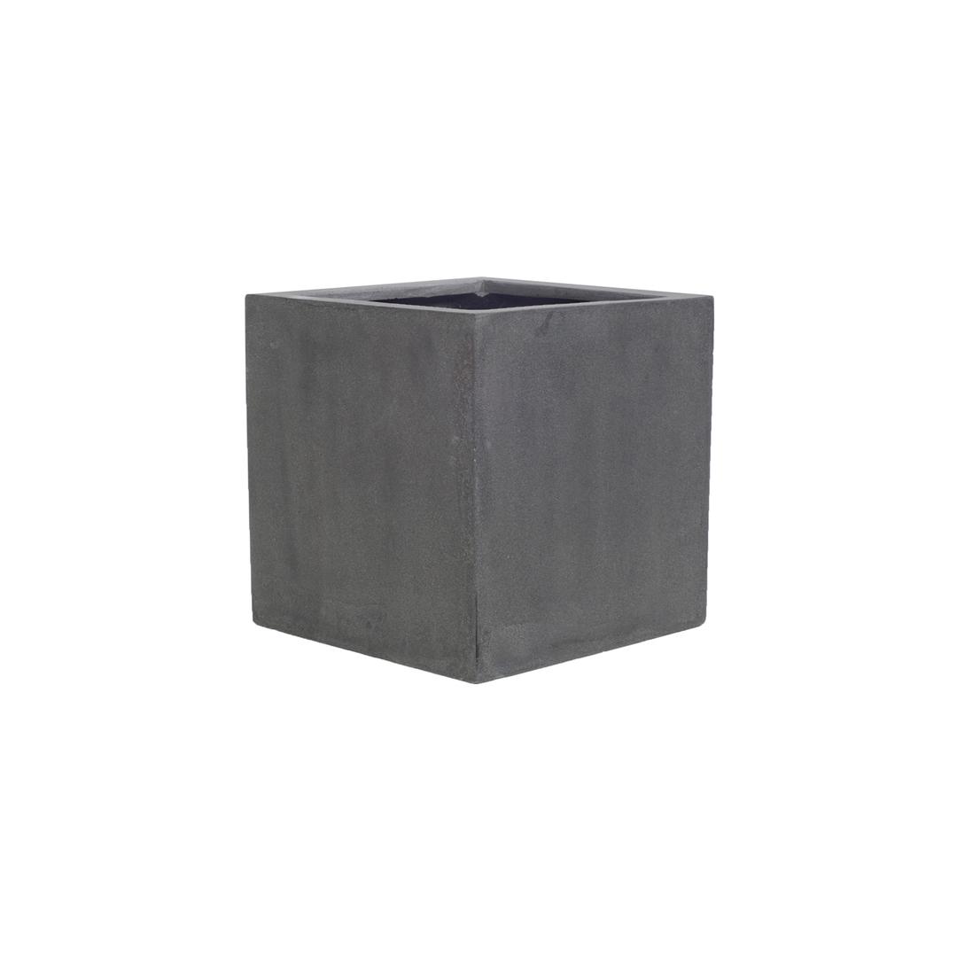 Pottery Pots Natural 12" Cube Fiberstone Box Planter - Grey