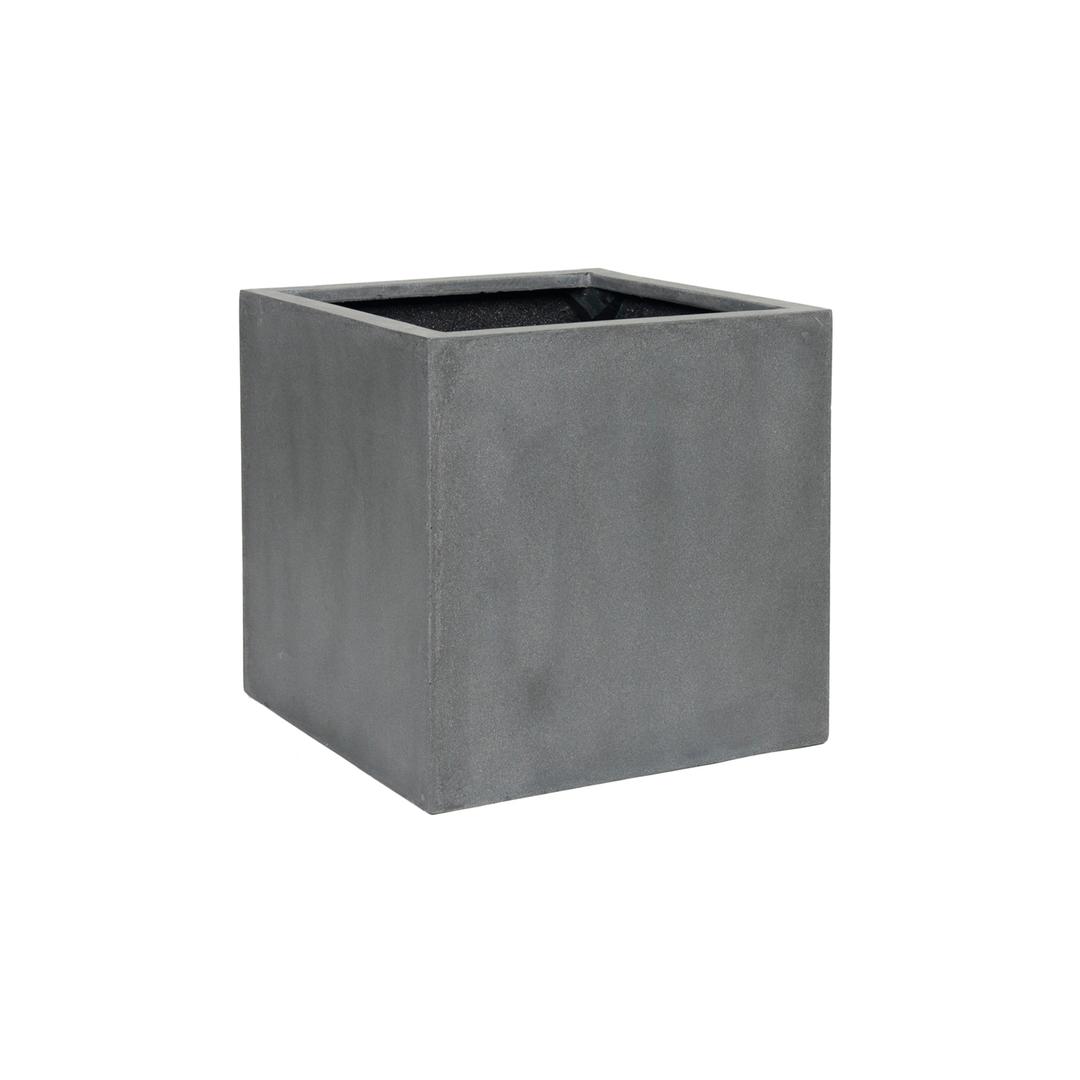 Pottery Pots Natural 16" Cube Fiberstone Box Planter - Grey