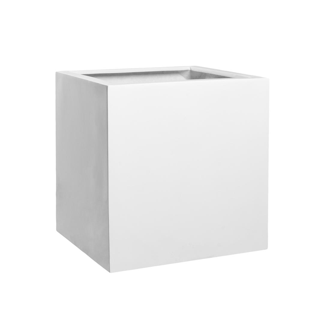 Pottery Pots Essential 20" Cube Fiberstone Box Planter - Glossy White