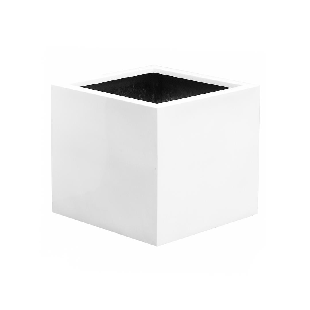 Pottery Pots Essential Jumbo 35" Square Fiberstone Box Planter - Glossy White