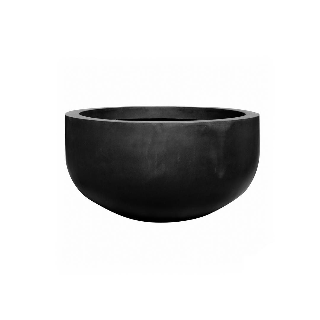 Pottery Pots Natural City 43" Round Fiberstone Planter Bowl - Black