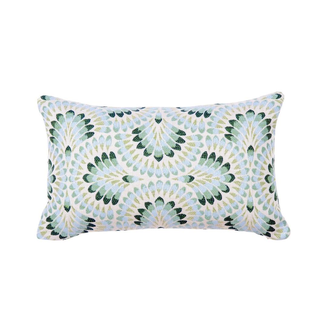 Classic Cushions 20" x 12" Plume Spring Multicolor Lumbar Sunbrella Outdoor Pillow