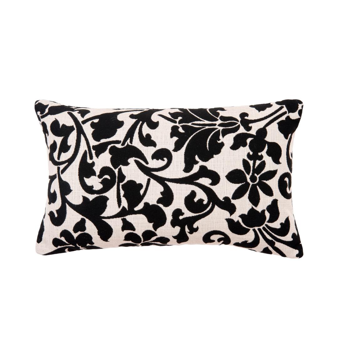 Classic Cushions 20" x 12" Villa Classic Black Lumbar Sunbrella Outdoor Pillow