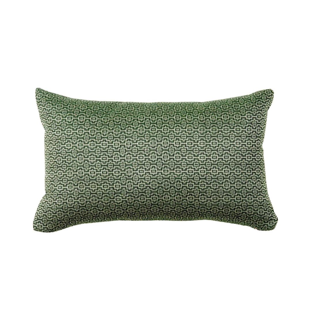 Classic Cushions 20" x 12" Kenmare Jungle Green Lumbar Sunbrella Outdoor Pillow