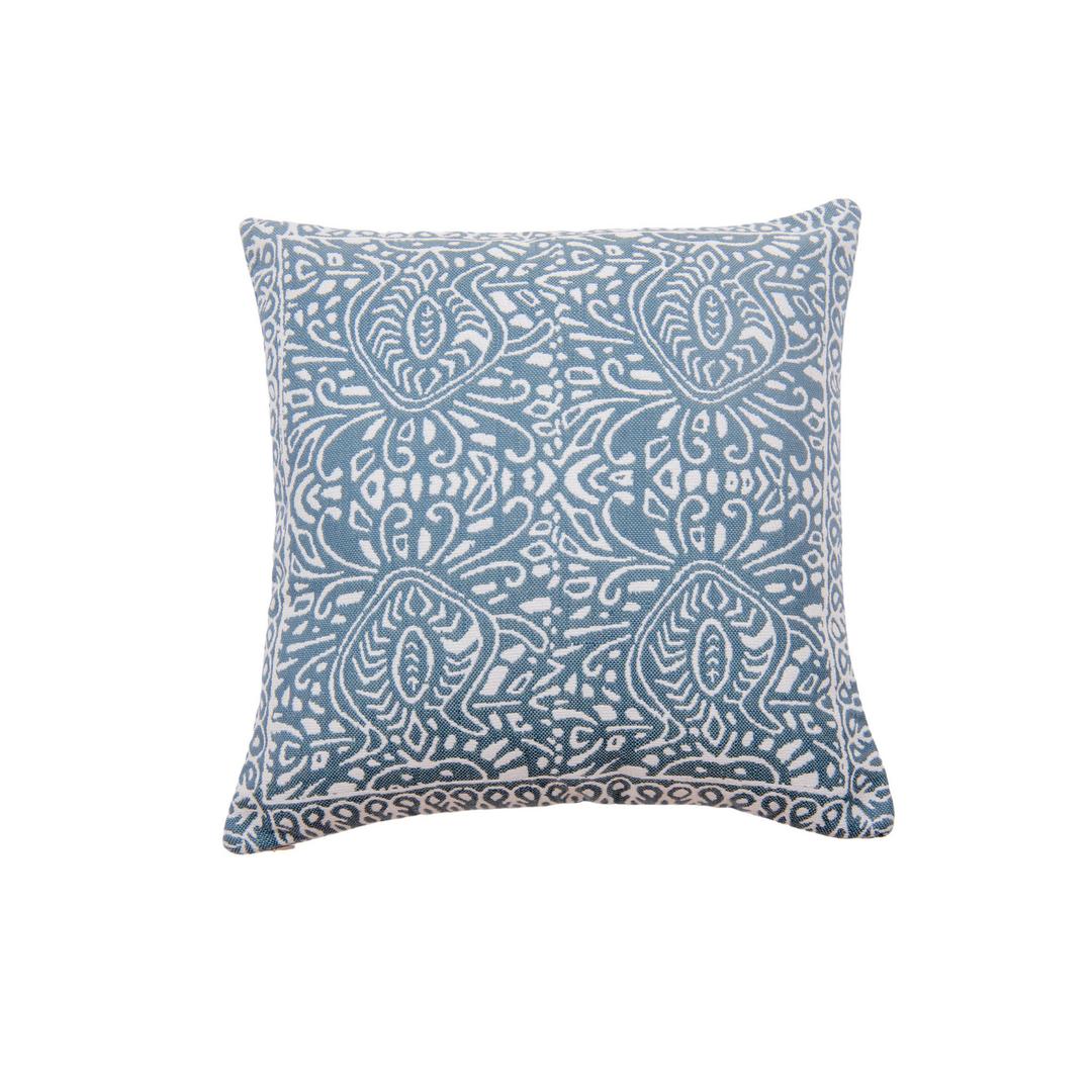 Classic Cushions 20" x 20" Batik Spa Blue Sunbrella Outdoor Pillow