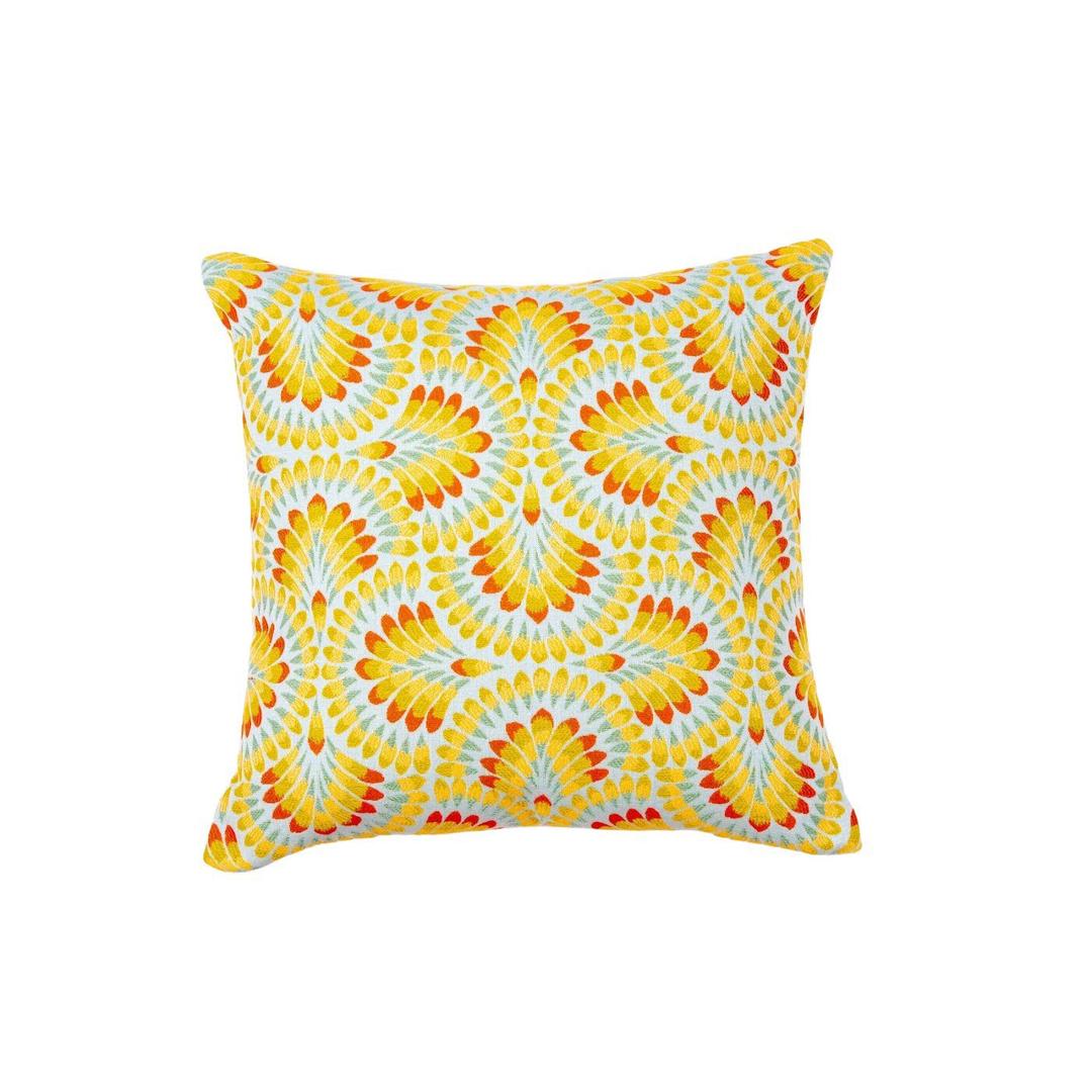 Classic Cushions 20" x 20" Plume Tropics Multicolor Sunbrella Outdoor Pillow