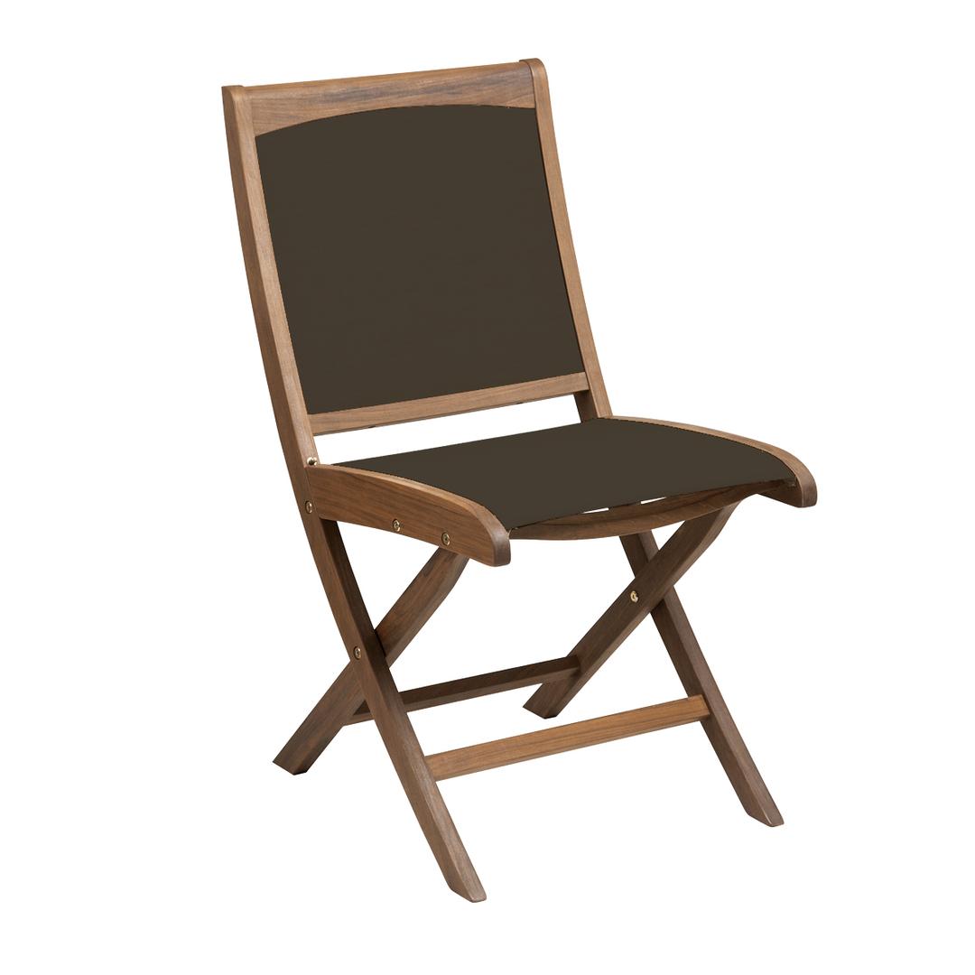 Jensen Outdoor Topaz Folding Sling Dining Side Chair - Brown