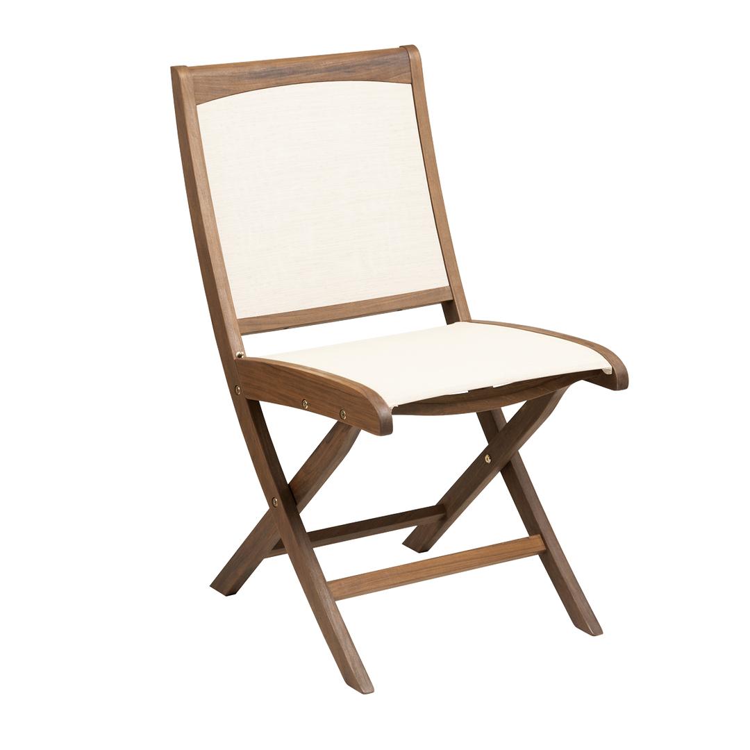Jensen Outdoor Topaz Folding Sling Dining Side Chair - Beige