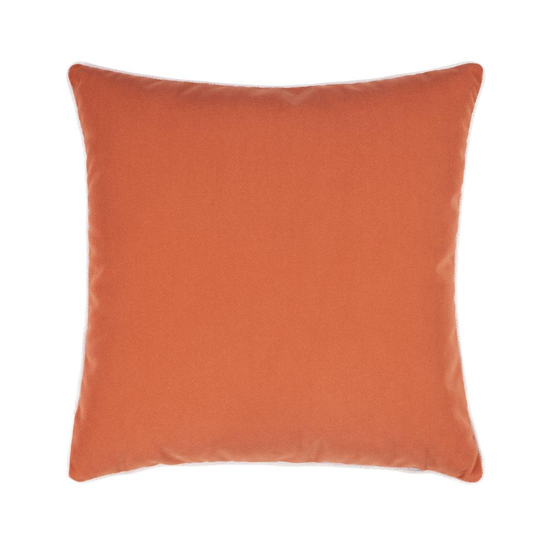 Elaine Smith 22" x 22" Lush Velvet Papaya Corded Sunbrella Outdoor Pillow