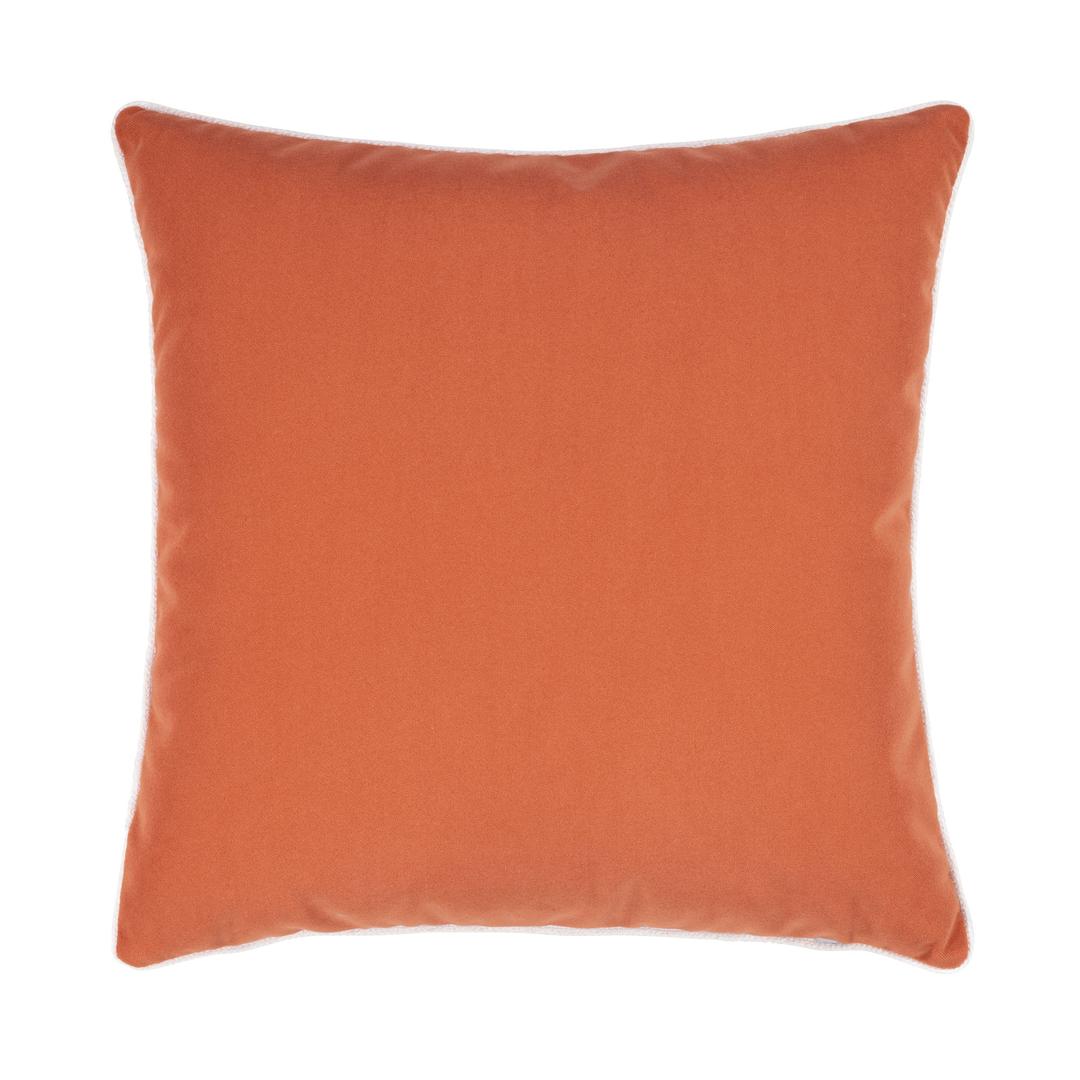 Elaine Smith 22" x 22" Lush Velvet Papaya/Tiffany Corded Sunbrella Outdoor Pillow