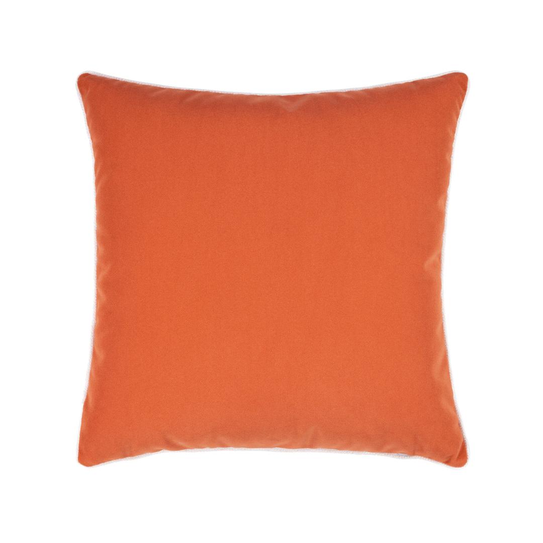 Elaine Smith 20" x 20" Lush Velvet Papaya/Tiffany Corded Sunbrella Outdoor Pillow