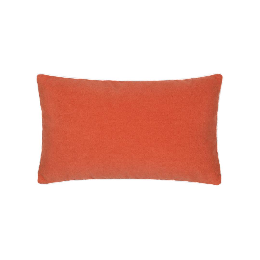 Elaine Smith 20" x 12" Lush Velvet Papaya Corded Sunbrella Outdoor Pillow