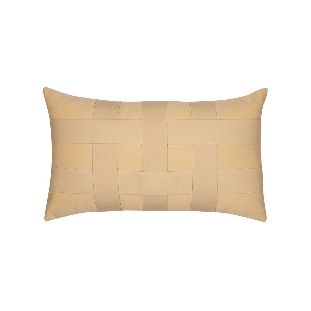 Elaine Smith 20" x 12" Basketweave Wheat Sunbrella Outdoor Pillow