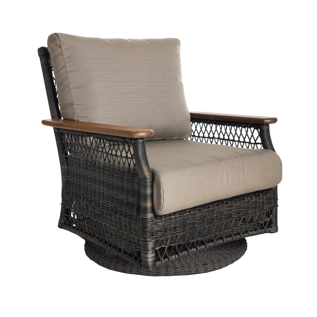 Jensen Outdoor Vintage Woven Swivel Rocking Lounge Chair