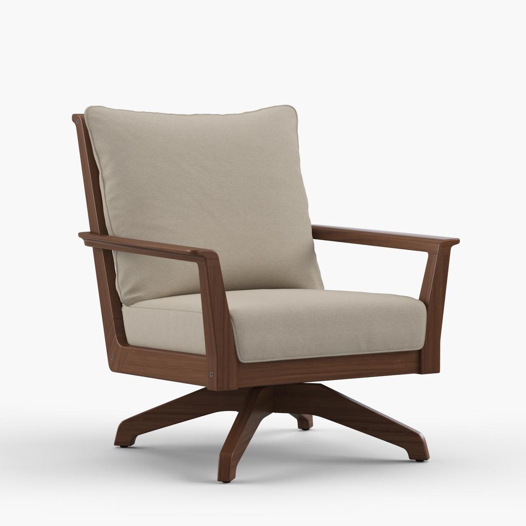 Jensen Outdoor Sky Ipe Wood Swivel Rocking Lounge Chair
