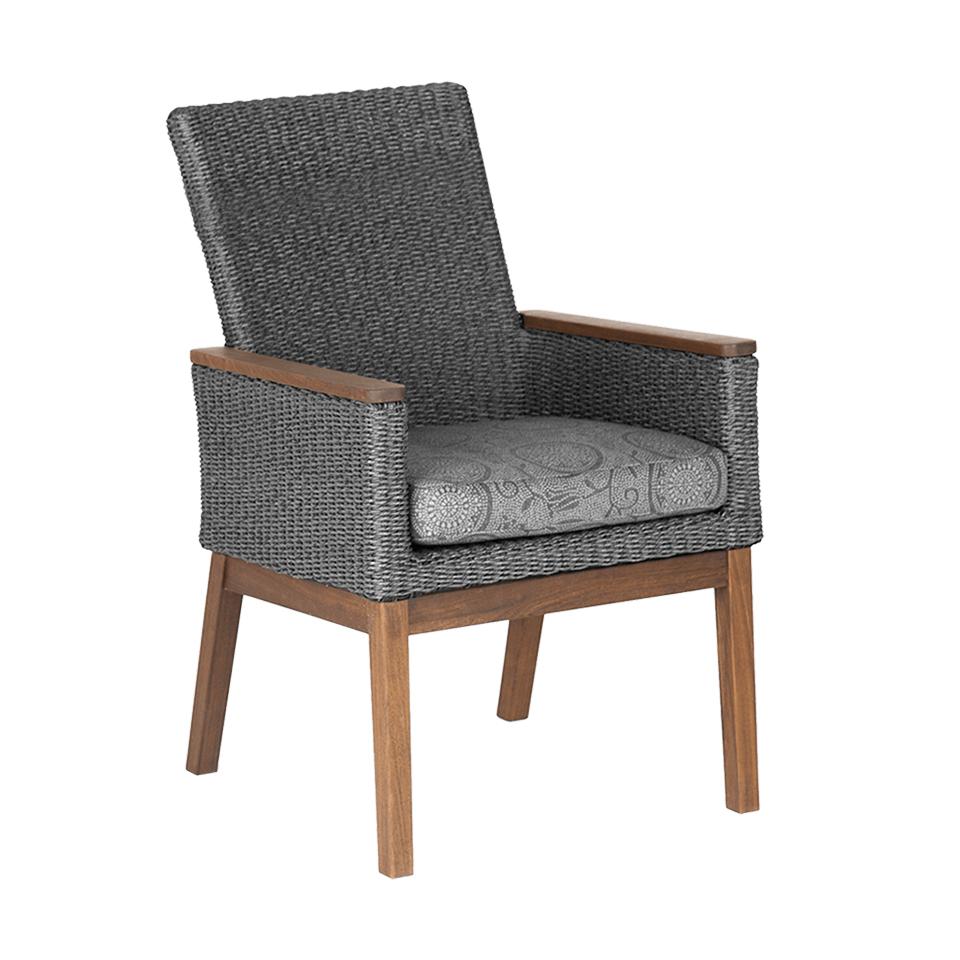 Jensen Outdoor Coral High Back Woven Dining Armchair - Gray