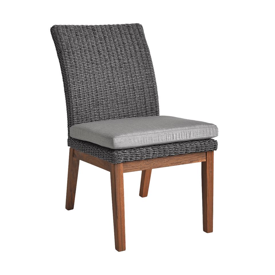 Jensen Outdoor Coral High Back Woven Dining Side Chair - Gray