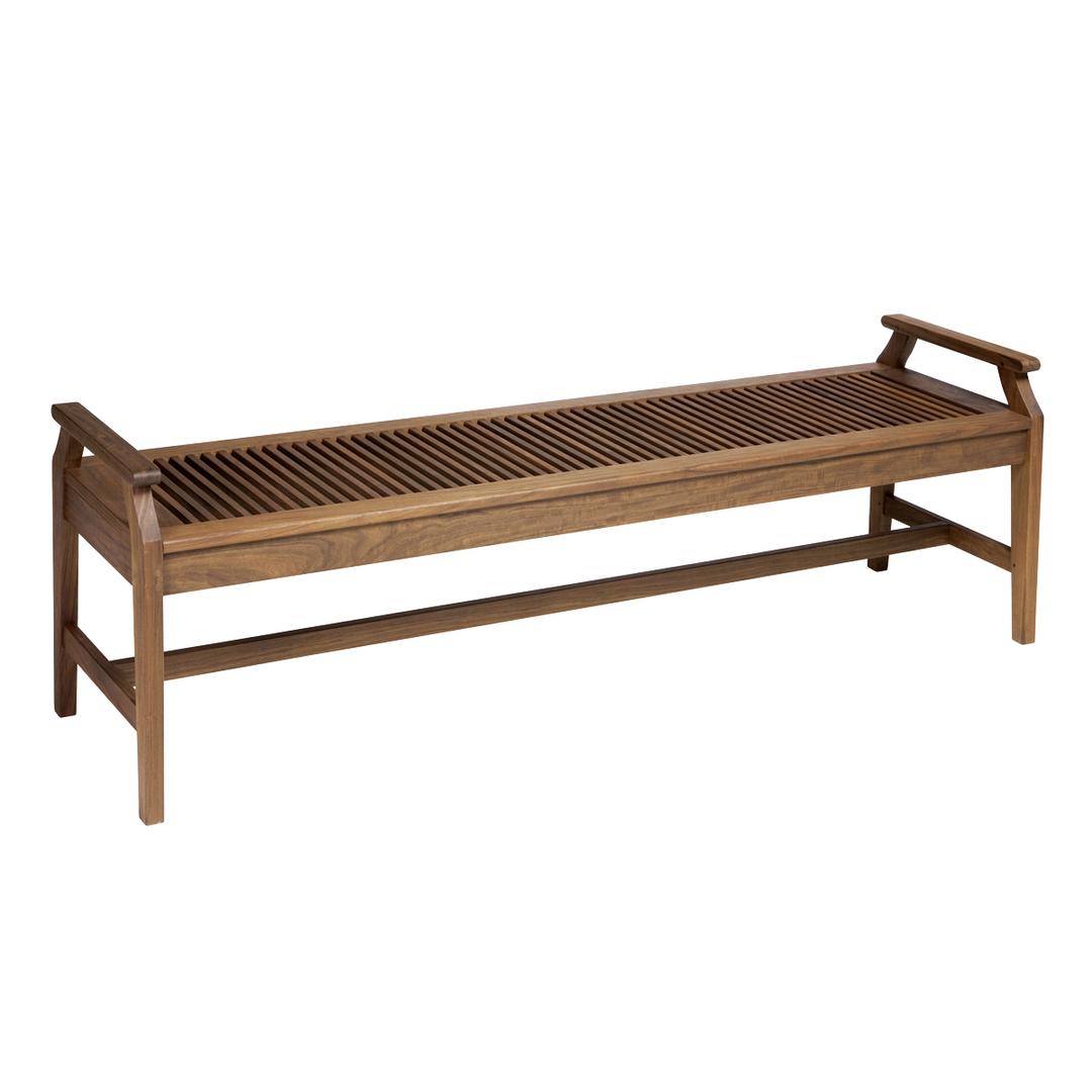 Jensen Outdoor Opal 72" Ipe Wood Backless Bench w/ Arms