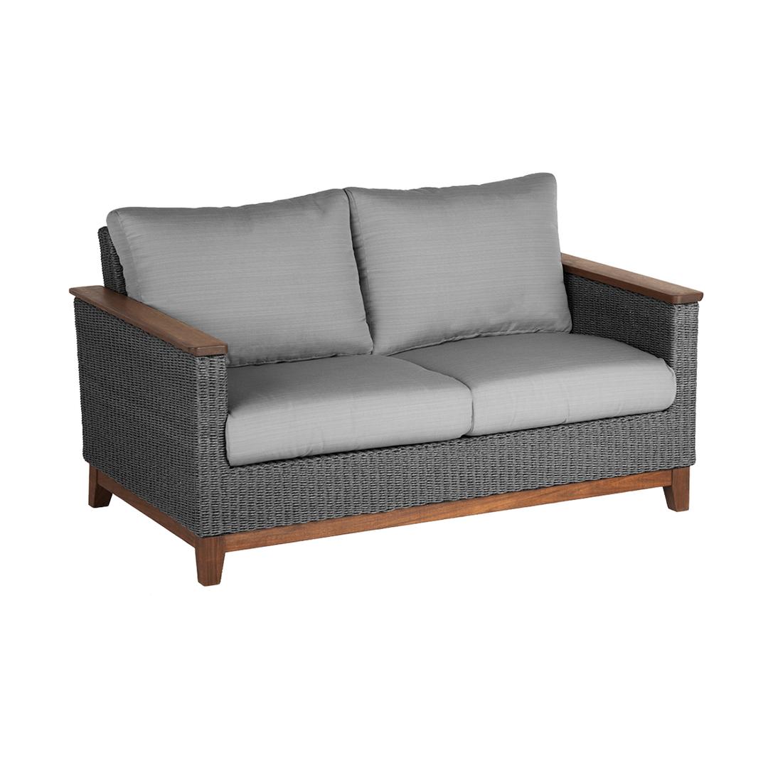 Jensen Outdoor Coral Woven Love Seat - Gray