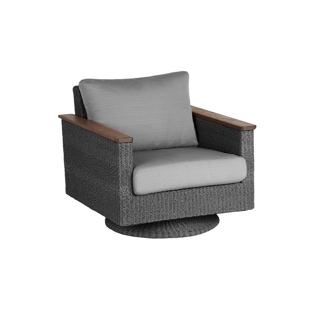 Jensen Outdoor Coral Woven Swivel Lounge Chair - Gray