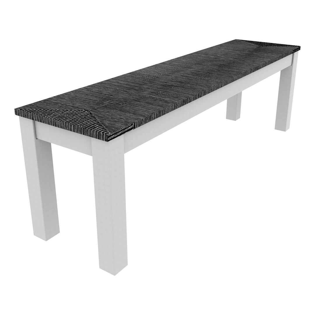 Seaside Casual Greenwich Woven 60" Recycled Polymer Dining Bench