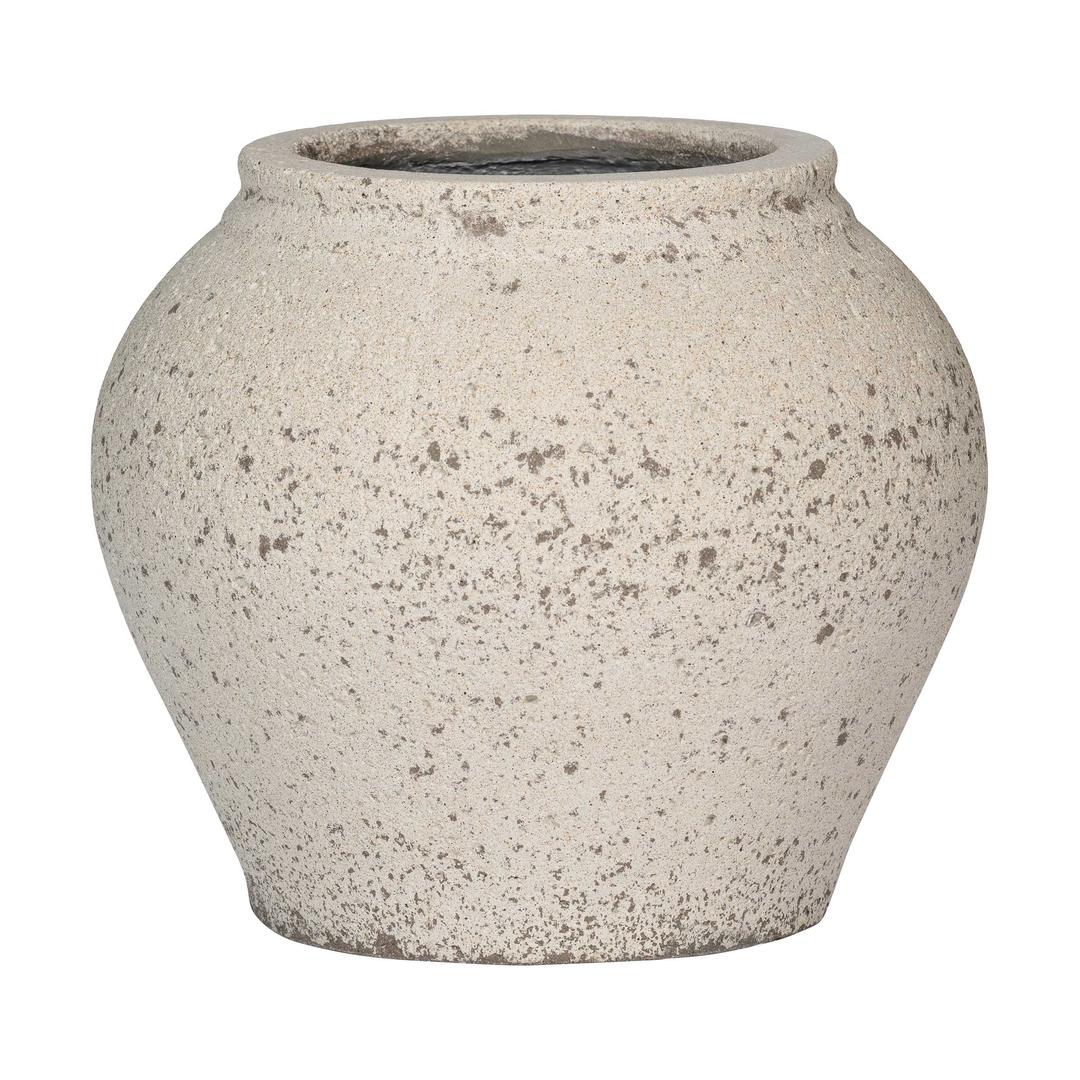 Pottery Pots Mediterranean Zeus 15" Round Ficonstone Planter Pot