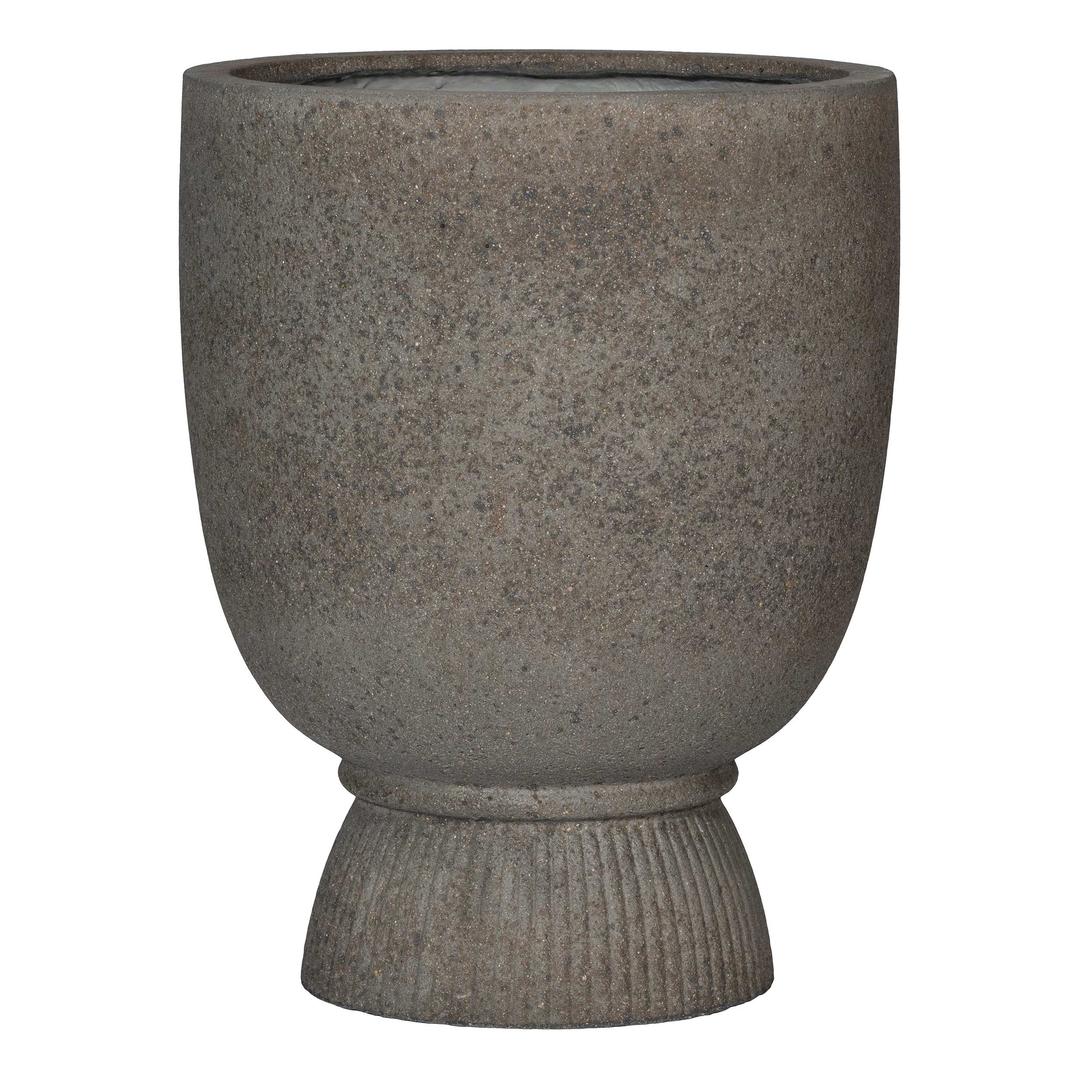 Pottery Pots Stone Jola High 21" Round Ficonstone Urn Planter - Dioriet Grey