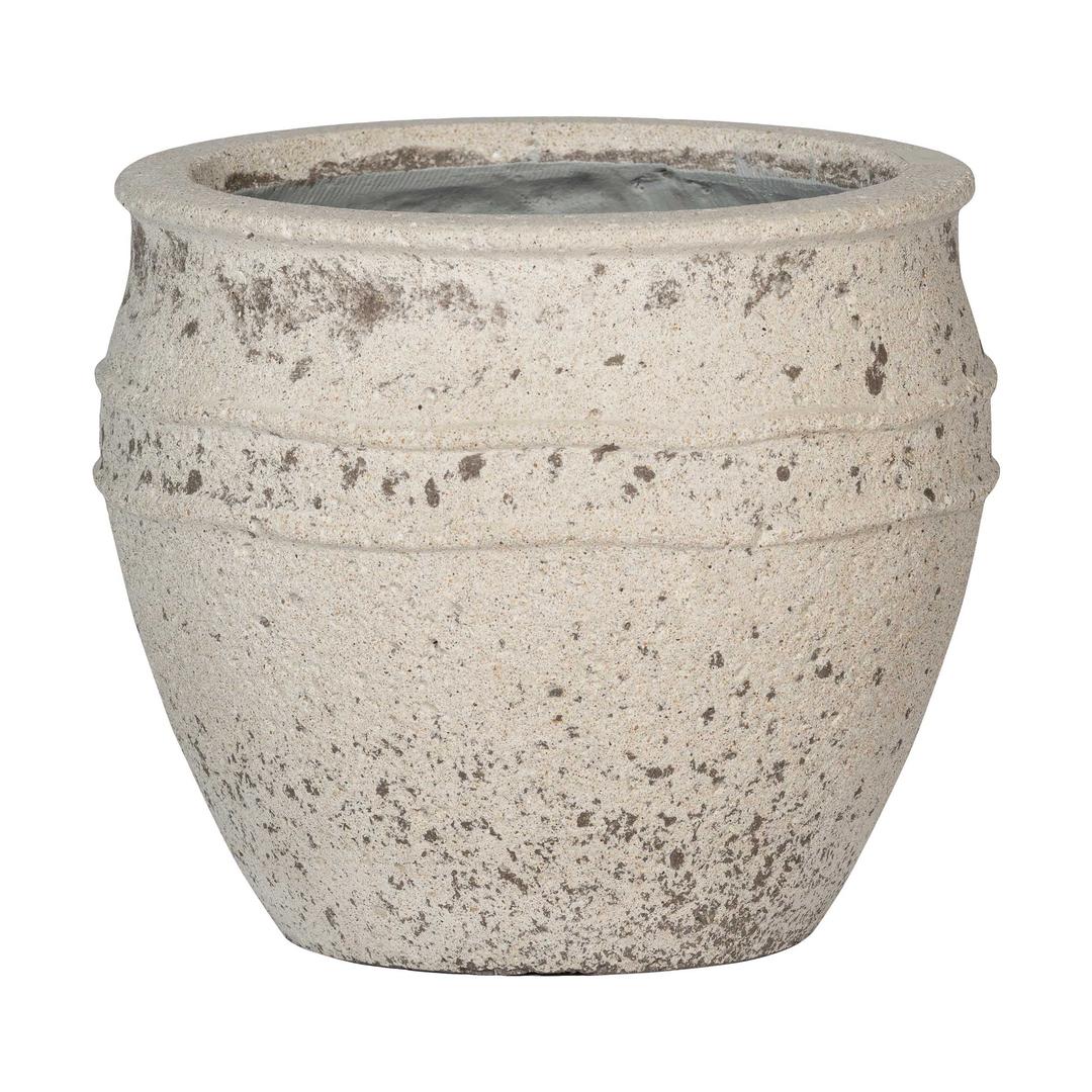 Pottery Pots Mediterranean Athena 11" Round Ficonstone Planter Pot