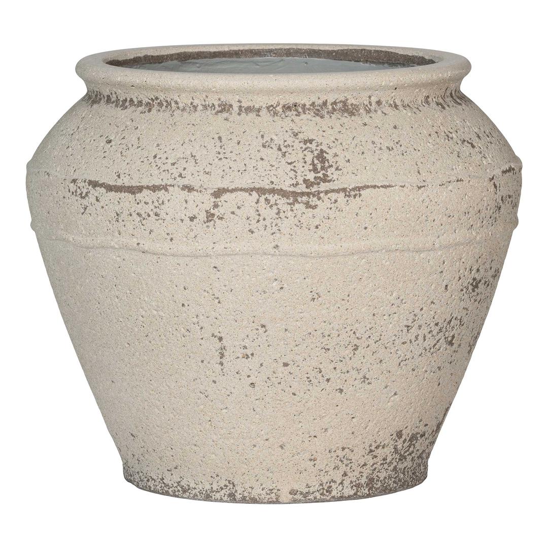 Pottery Pots Mediterranean Eros 21" Round Ficonstone Planter Pot