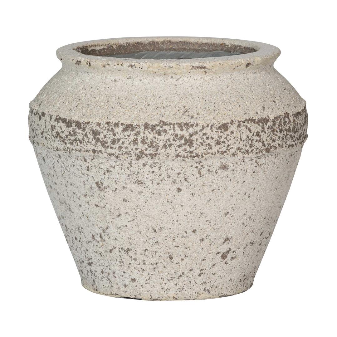 Pottery Pots Mediterranean Eros 13" Round Ficonstone Planter Pot