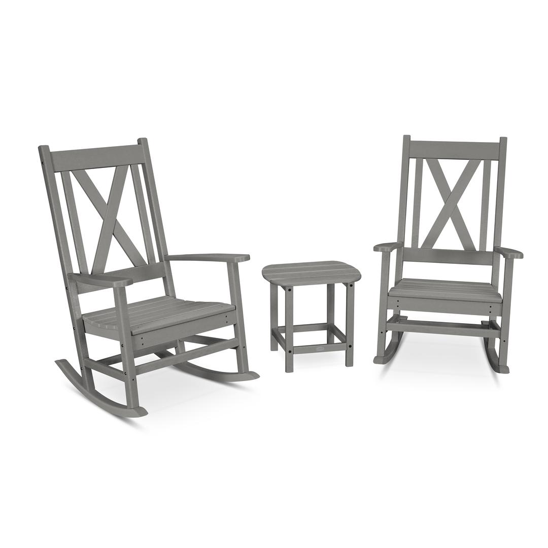 Polywood Braxton 3-Piece Porch Rocking Chair Set