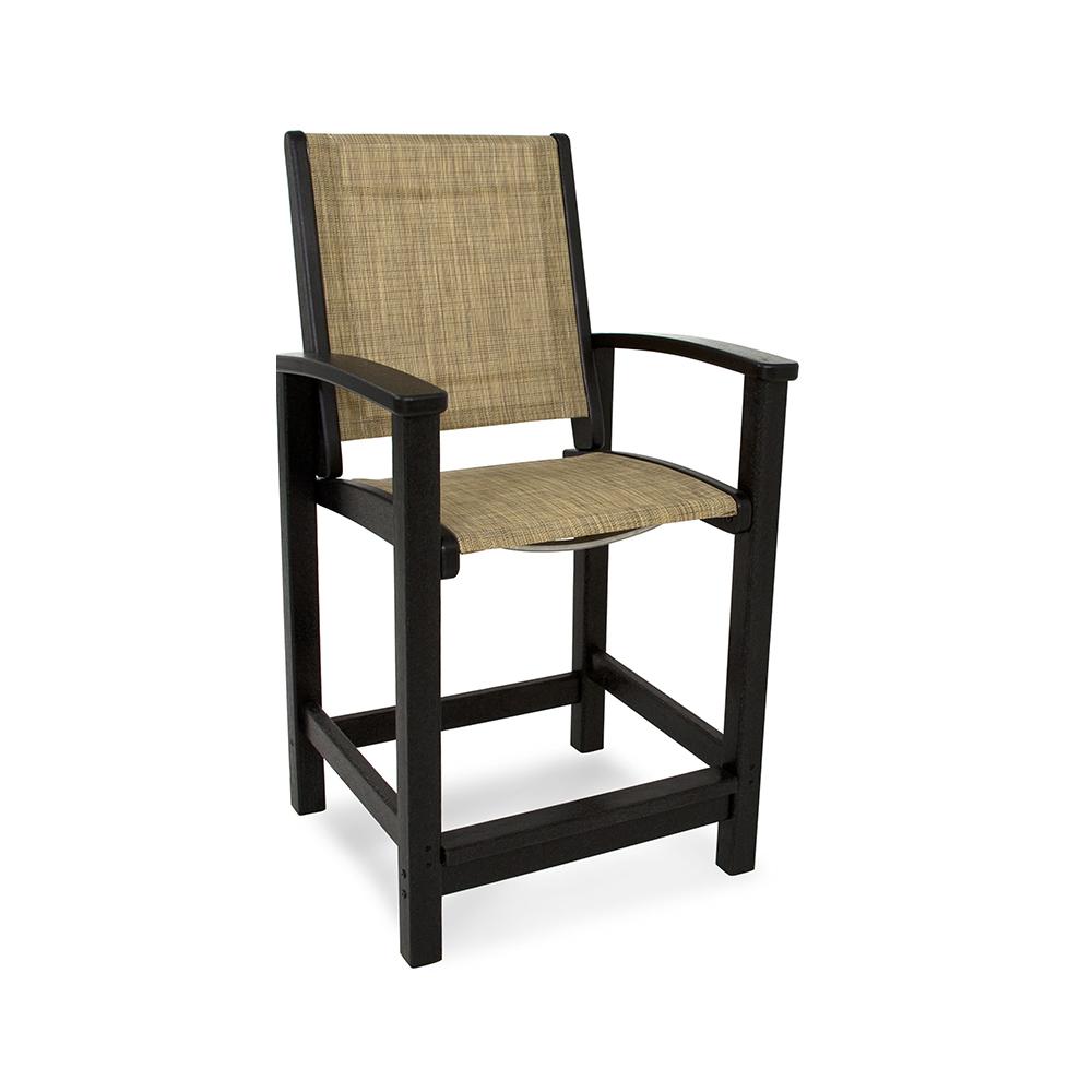 Polywood Coastal Sling Counter Side Chair