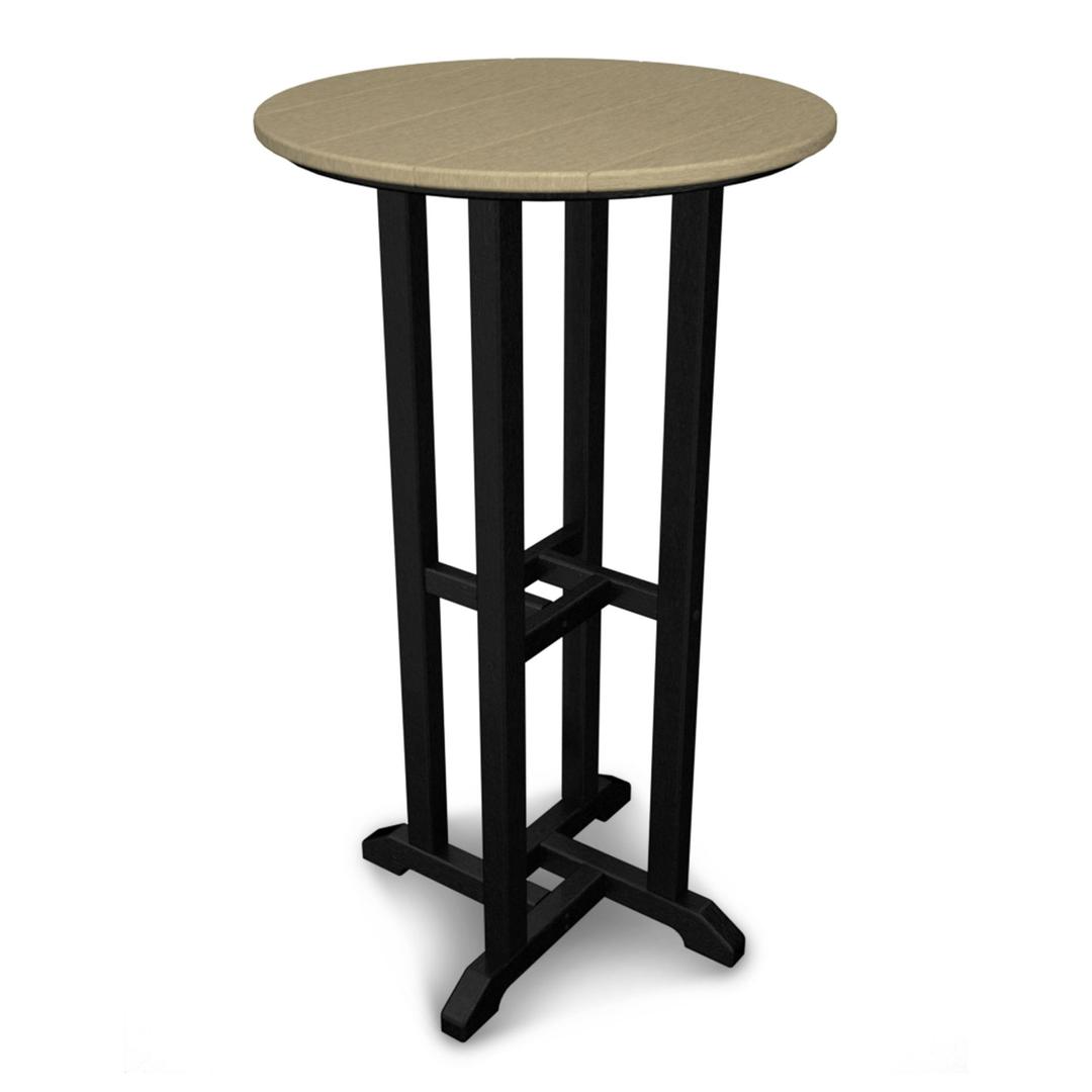 Polywood Contempo 24" Round Bar Table - Black