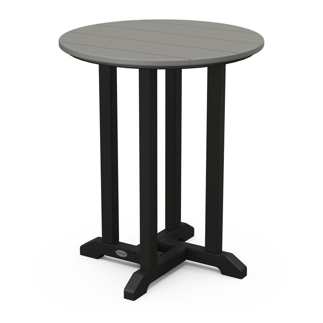 Polywood Contempo 24" Round Counter Table - Black