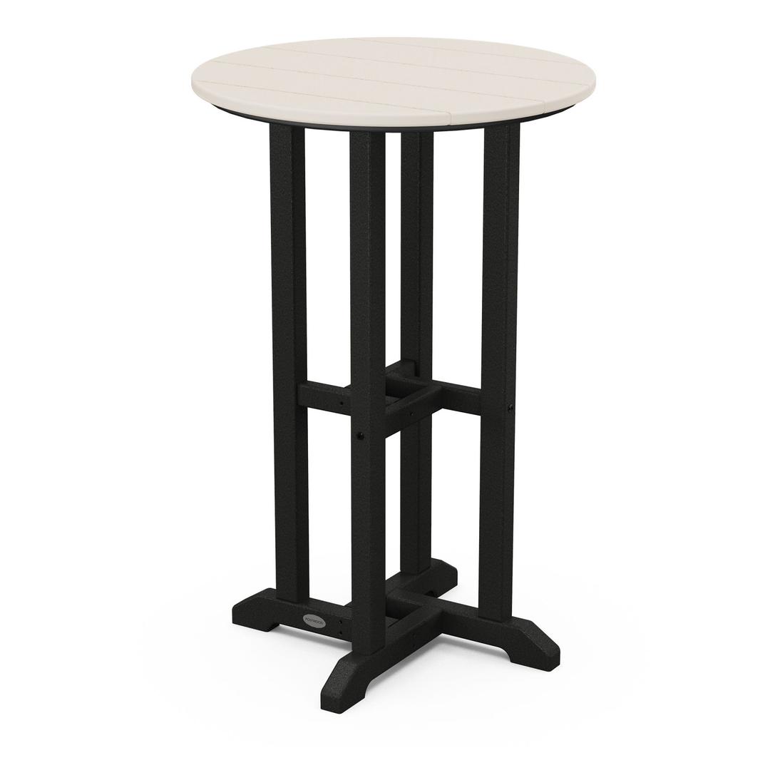 Polywood Contempo 24" Round Dining Table - Black