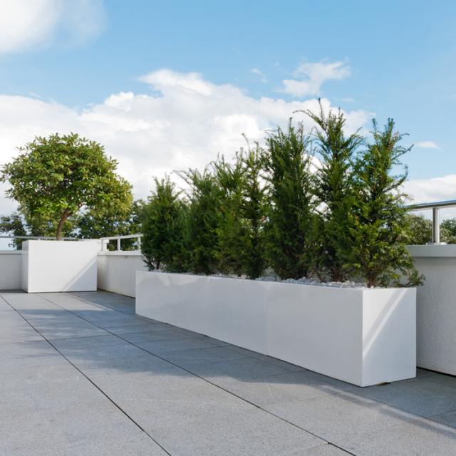 Pottery Pots Essential Jort Low Planter - Glossy White