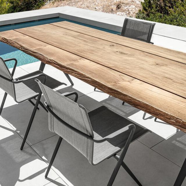 Gloster Raw Split 110&quot; Rectangular Teak Dining Table