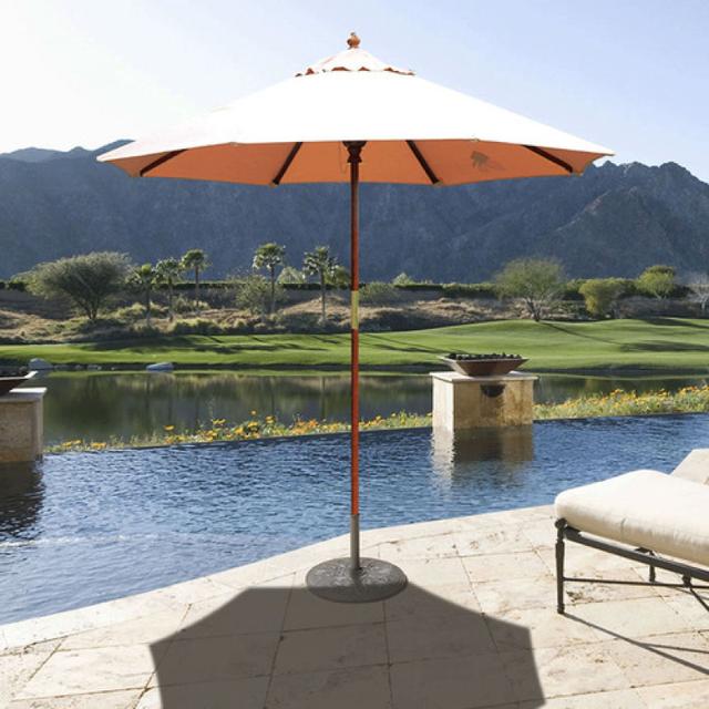 Galtech 7.5' Round Wood Umbrella