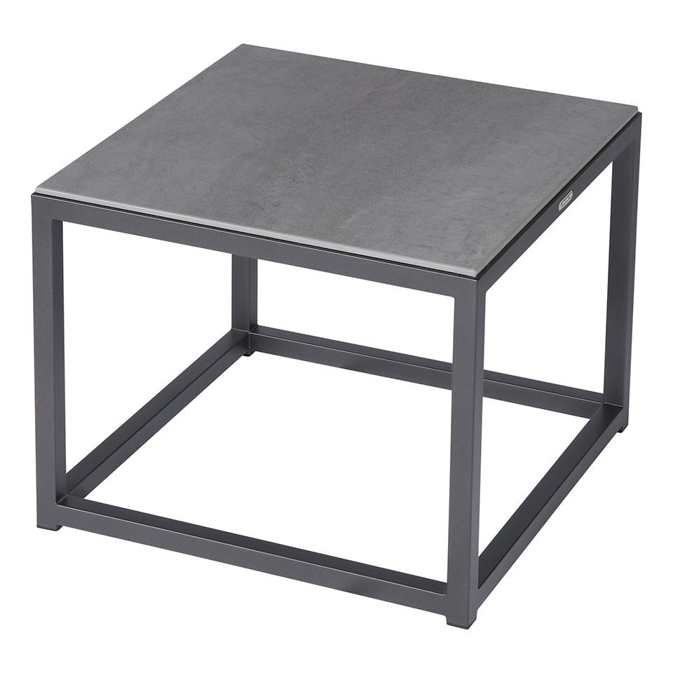 Barlow Tyrie Equinox 20" Steel Square Side Table - Ceramic Top