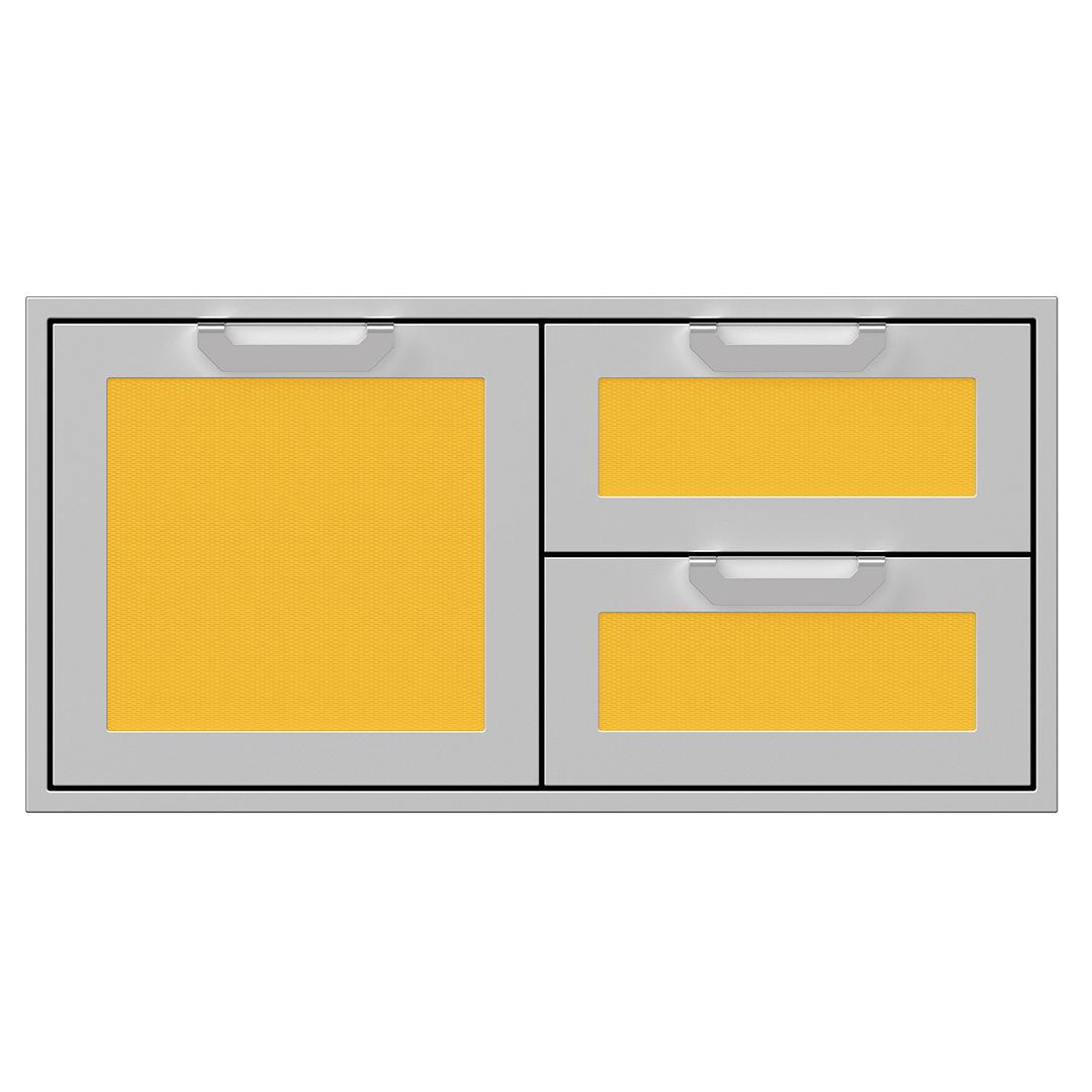 Hestan 42" Double Drawer and Storage Door Combo Outdoor Kitchen Cabinet