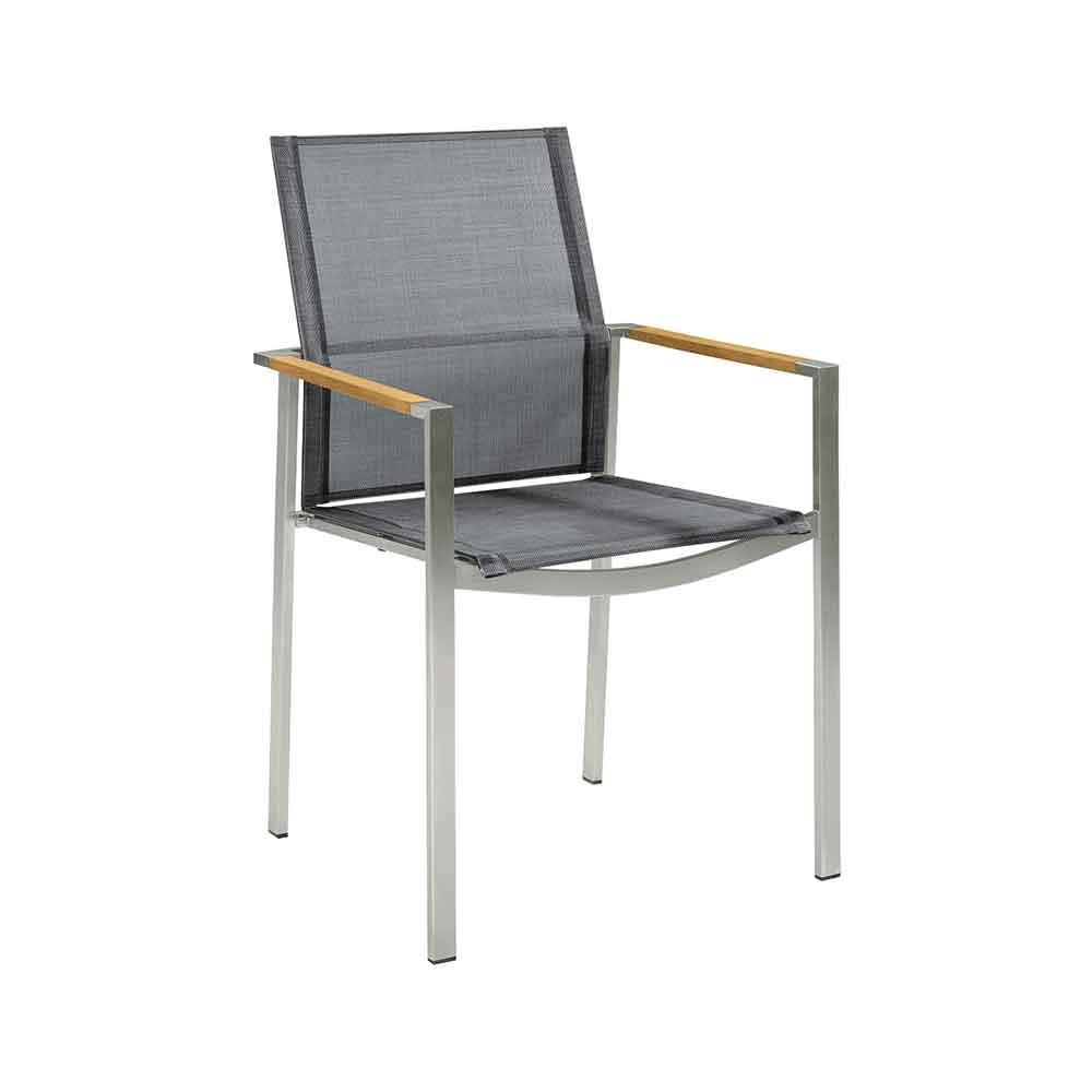 Barlow Tyrie Mercury Stacking Stainless Steel Dining Armchair