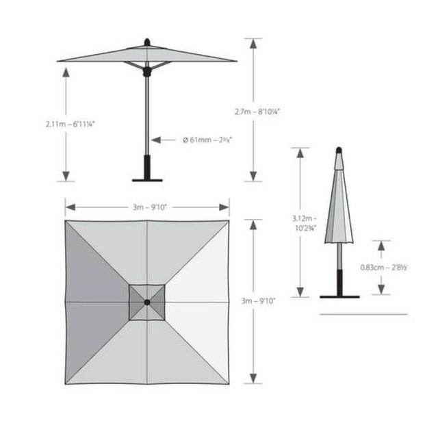 Barlow Tyrie Napoli 10' Square Umbrella