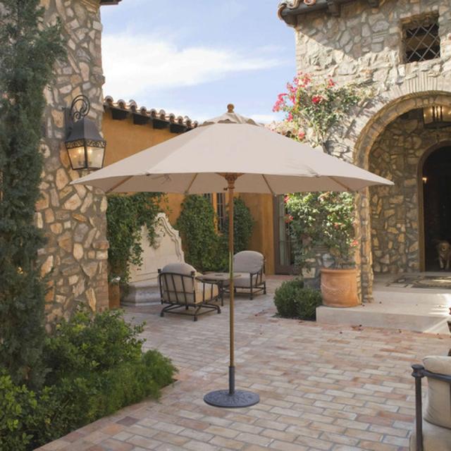 Galtech 9' Round Wood Umbrella