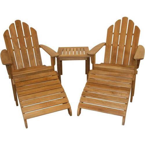 Kingsley Bate Adirondack 5-Piece Outdoor Loungning Set with Square Side Table