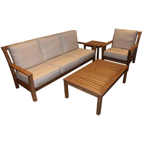 Kingsley Bate Classic/Chelsea 4-Piece Conversational Outdoor Lounging Set with Side Table