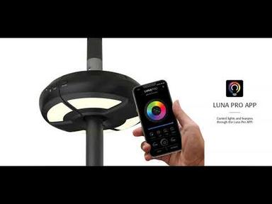 bluetooth patio umbrella speaker light Luna Pro /  Stay Put Umbrellas Transform your umbrella with the LUNA light and Bluetooth speaker Patio Umbrella Light Speaker Umbrella